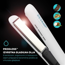 Ravnalnik za lase REVAMP ST-1850 ION SHINE CERAMIC bele barve