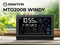 MANTA MTO200B WINDY vremenska postaja, pametna, namizna, čas, vreme, temperatura