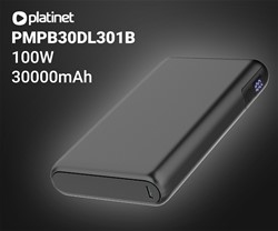 Powerbank polnilna baterija Platinet PMPB30DL301B, 100W, 30.000mAh, črna