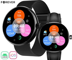 Pametna ura FOREVER ForeVive 5 SB-365, 1.3-palčni AMOLED zaslon, črna
