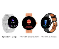 Pametna ura FOREVER ForeVive 5 SB-365, 1.3-palčni AMOLED zaslon, roza zlata