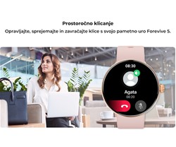 Pametna ura FOREVER ForeVive 5 SB-365, 1.3-palčni AMOLED zaslon, roza zlata