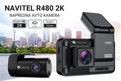 Avto kamera + vzvratna kamera NAVITEL R480 2K, 2K Super HD, SONY senzor, črna
