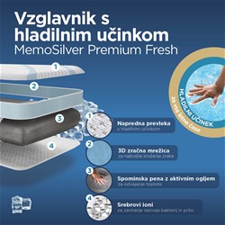 Vzglavnik s hladilnim učinkom Vitapur MemoSilver Premium Fresh – 40 x 60 cm