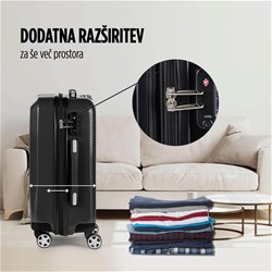 Potovalni kovček Scandinavia Carbon Series 90 literski, črna