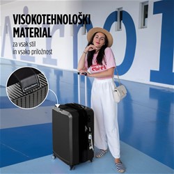 Potovalni kovček Scandinavia Carbon Series 90 literski, črna