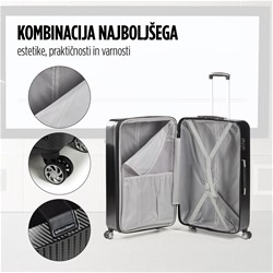 Potovalni kovček Scandinavia Carbon Series 90 literski, črna