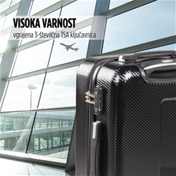 Potovalni kovček Scandinavia Carbon Series 90 literski, črna