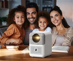 Prenosni LED projektor BYINTEK LOVE U4, Android, WiFi, + daljinec, bela-siva