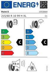Zimske pnevmatike POINT S 215/60R16 99H XL WINTER S M+S, 4 KOS