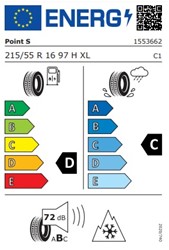 Zimske pnevmatike POINT S 215/55R17 98V XL FR WINTER S M+S, 4 KOS