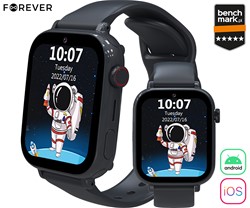 Otroška pametna ura FOREVER Look Me! 3 KW-520, 4G LTE, 1.85-palčni zaslon, črna