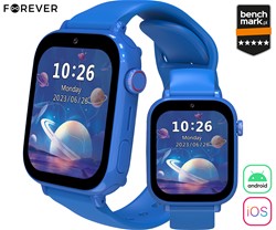 Otroška pametna ura FOREVER Look Me! 3 KW-520, 4G LTE, 1.85-palčni zaslon, modra