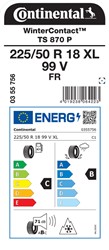 Zimske pnevmatike Continental 225/50R18 99V XL WINTERCONTACT TS870P M+S, 4 KOS