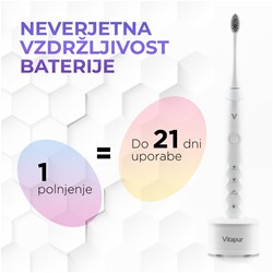 Sonična zobna ščetka Vella + 2 zam.glavi, bela