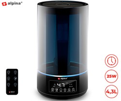 Vlažilec in osvežilec zraka ALPINA, 4.3L, 25W, + daljinski upravljalnik, črn