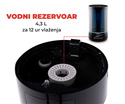 Vlažilec in osvežilec zraka ALPINA, 4.3L, 25W, + daljinski upravljalnik, črn