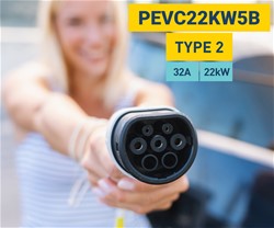 Prenosni EV polnilni kabel Platinet PEVC22KW5B , 22kW, 5m, TYPE 2, črno bel