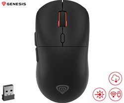 Brezžična miška, GENESIS ZIRCON XIII, gaming / pisarniška, 7 gumbov, črna