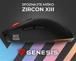 Brezžična miška, GENESIS ZIRCON XIII, gaming / pisarniška, 7 gumbov, črna