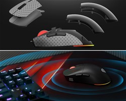 Brezžična miška, GENESIS ZIRCON XIII, gaming / pisarniška, 7 gumbov, črna