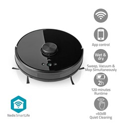 Robotski čistilec WIFI Nedis WIFIVCL001CBK 3v1