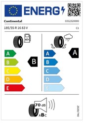 Letne pnevmatike CONTINENTAL 185/55R16 83V ULTRACONTACT, 4 KOS