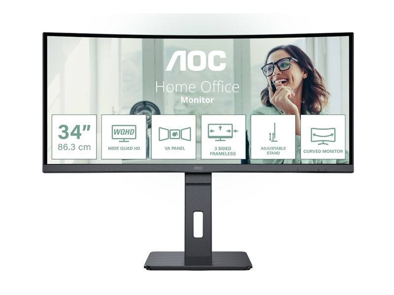 Ukrivljeni monitor AOC CU34P3CV (34/WQHD/VA/1500R/100Hz/USB-C) Pro-line
