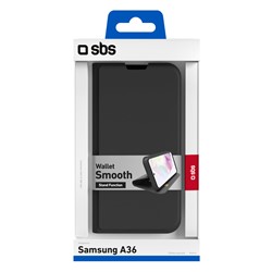 Preklopna torbica Wallet Smooth Samsung Galaxy A36, črna