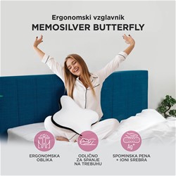 Vzglavnik Vitapur Memosilver Butterfly,45x54cm
