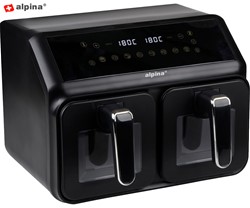 Cvrtnik / friteza na vroč zrak ALPINA DOUBLE XXL, 8L, 2200W, 2x posoda, digital