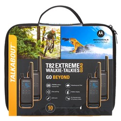 Walkie Talkie MOTOROLA T82 EXTREME, 4-KIT, PMR446, VOX, 10km, baterija, IPX4