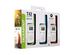 Walkie Talkie MOTOROLA T42 TRIPLE, 3-KIT, PMR446, 16 kanalov, 4km, +dodatki
