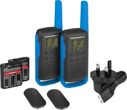 Walkie Talkie MOTOROLA T62, 2-KIT, PMR446, VOX, 8km, baterija, +dodatki, moder