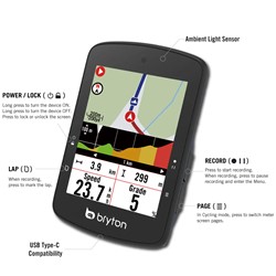 Kolesarski računalnik Bryton Rider S510 E, USB-C