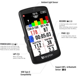 Kolesarski računalnik Bryton Rider S810 T USB-C s senzorji HR, CAD, SPD (bundle)