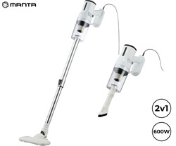Sesalnik MANTA VC003WH, 2v1 ročni/pokončni, 600W, 16kPa, ciklonski, dodatki, bel