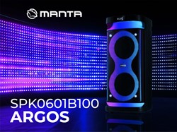 Prenosni zvočnik MANTA SPK0601B100 ARGOS, BT, 100W, TWS, LED, mikrofon+daljinec