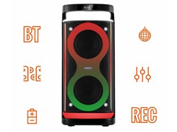 Prenosni zvočnik MANTA SPK0601B100 ARGOS, BT, 100W, TWS, LED, mikrofon+daljinec
