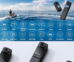 Akcijska kamera SJCAM C300, 4K, 2xzaslon, 2xbaterija, 6-AXIS, WIFI, APP, dodatki