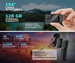 Akcijska kamera SJCAM C300, 4K, 2xzaslon, 2xbaterija, 6-AXIS, WIFI, APP, dodatki