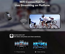 Akcijska kamera SJCAM C300, 4K, 2xzaslon, 2xbaterija, 6-AXIS, WIFI, APP, dodatki