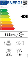 Pralno-sušilni stolp LG WT1210WWF, bela