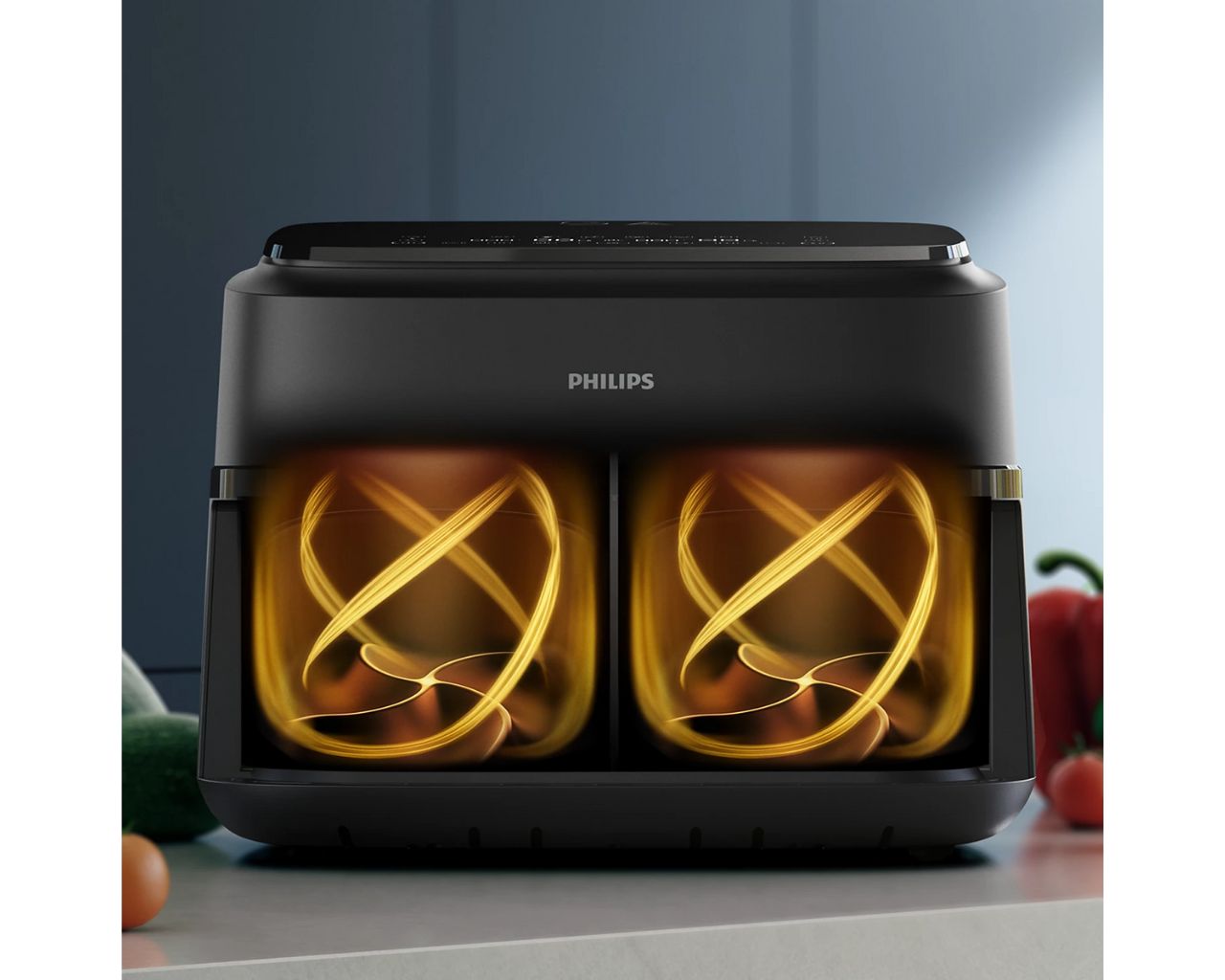 Cvrtnik na vroč zrak Philips NA150/00 Airfryer z dvojno košaro