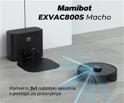 Robotski sesalnik MAMIBOT EXVAC800S MACHO, 3v1, 5kPA, črn