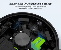 Robotski sesalnik MAMIBOT EXVAC800S MACHO, 3v1, 5kPA, črn