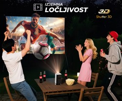 Prenosni 3D LED DLP projektor BYINTEK UFO P70X, Android, Dual WIFI, Bluetooth