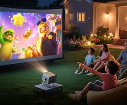 Prenosni 3D LED DLP projektor BYINTEK UFO R90 MAX, GoogleTV, Dual WIFI, 4K UHD