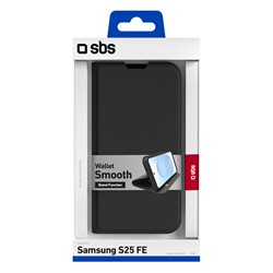 Preklopna torbica Wallet Smooth Samsung Galaxy S25 FE, črna
