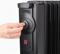 Električni oljni radiator Black&Decker BXRA2000E, 2000 W, nastavljiv termostat